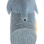 Handbag Elephant Raffia Tote Blue Straw Canvas