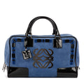Bolsa de viaje Ed. Ltda. Amazona Boston 36 Cuero gamuza azul/cuero charol
