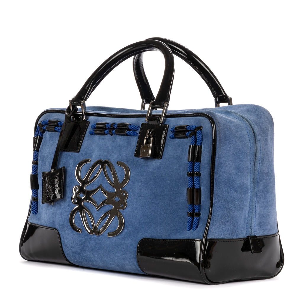 Bolsa de viaje Ed. Ltda. Amazona Boston 36 Cuero gamuza azul/cuero charol