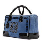 Bolsa de viaje Ed. Ltda. Amazona Boston 36 Cuero gamuza azul/cuero charol