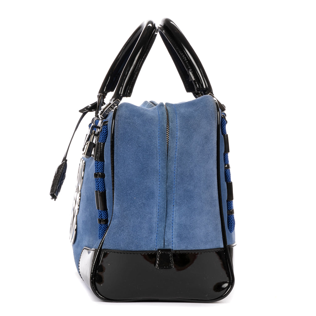 Bolsa de viaje Ed. Ltda. Amazona Boston 36 Cuero gamuza azul/cuero charol