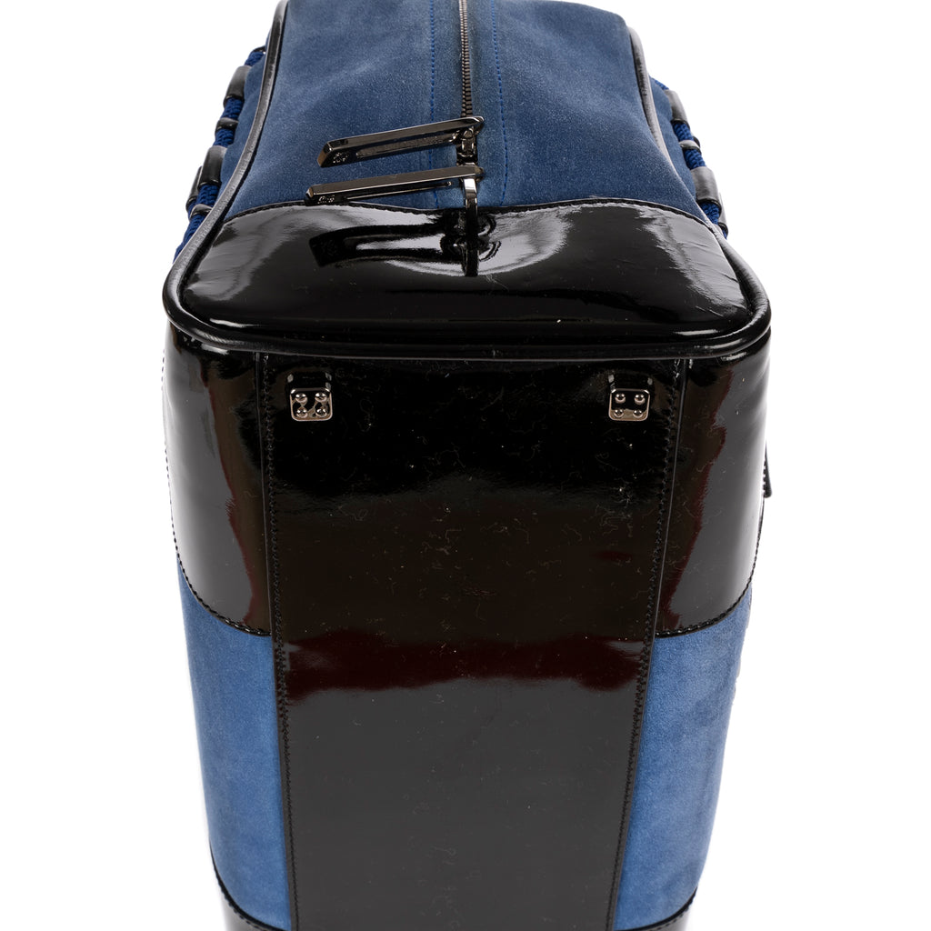 Bolsa de viaje Ed. Ltda. Amazona Boston 36 Cuero gamuza azul/cuero charol