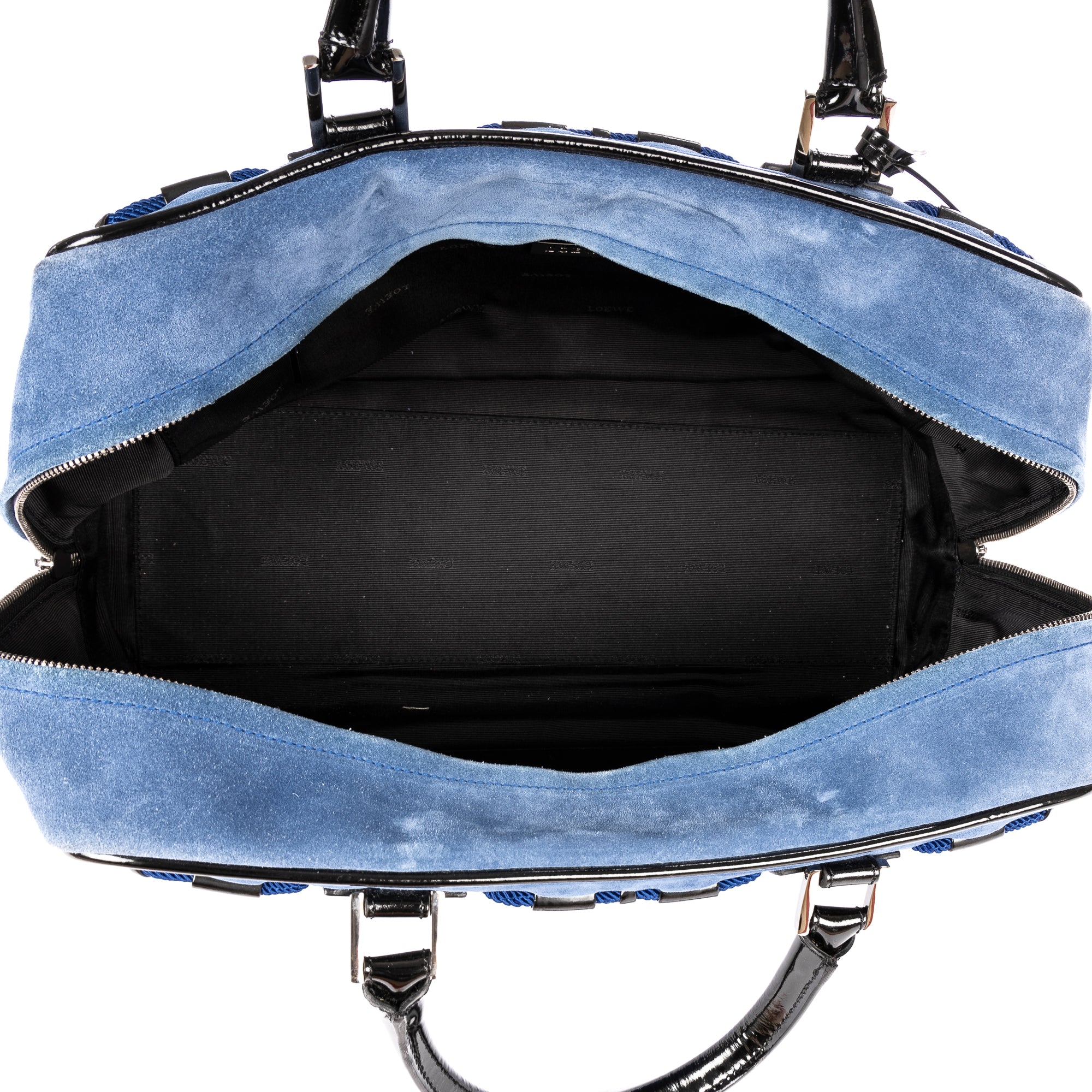 Bolsa de viaje Ed. Ltda. Amazona Boston 36 Cuero gamuza azul/cuero charol