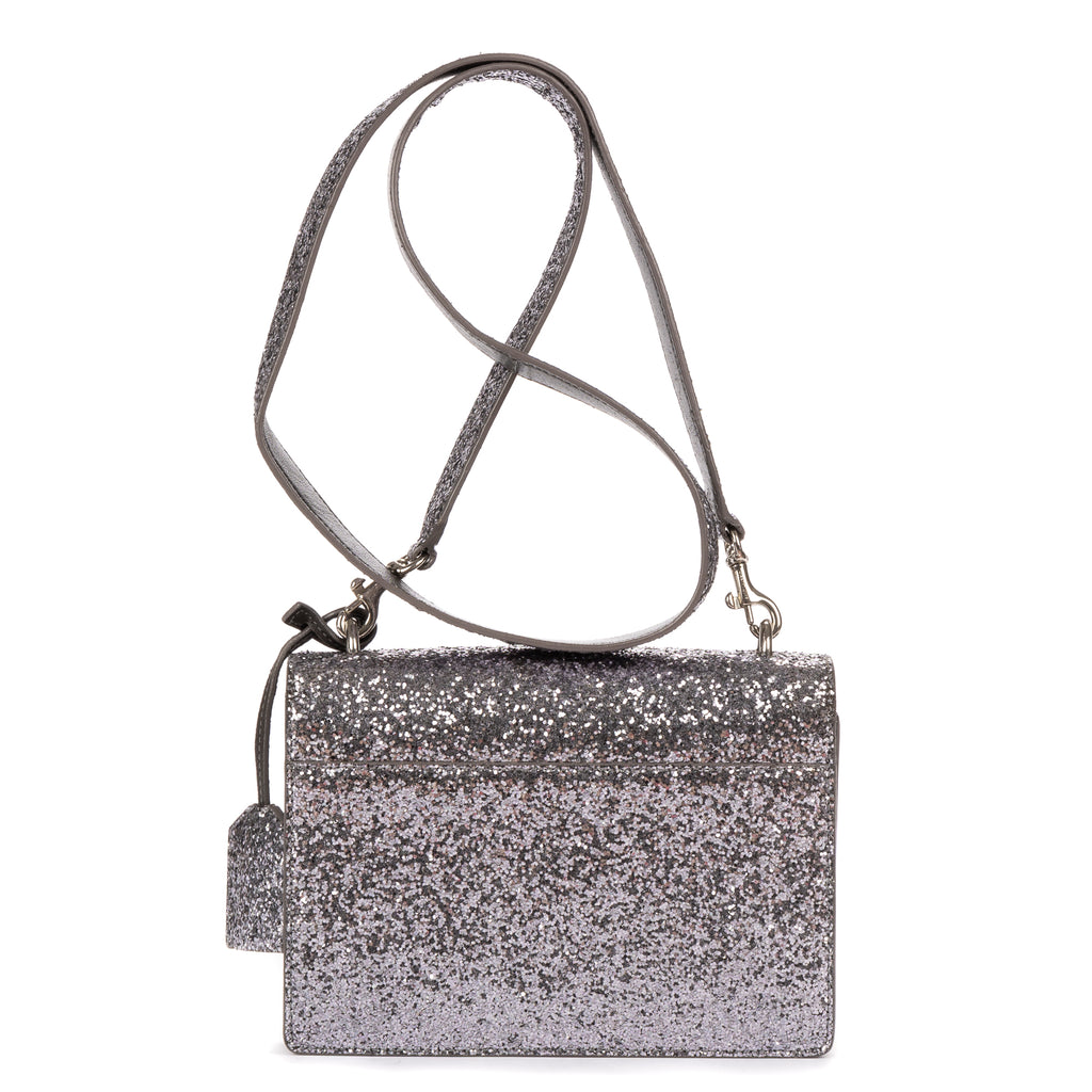 Bolso de hombro con purpurina Pequeño Lona plateada con purpurina efecto atardecer