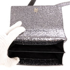 Bolso de hombro con purpurina Pequeño Lona plateada con purpurina efecto atardecer