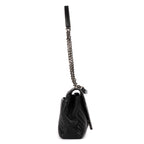 Shoulder Bag College Black Calfskin Chevron Quilted Leather