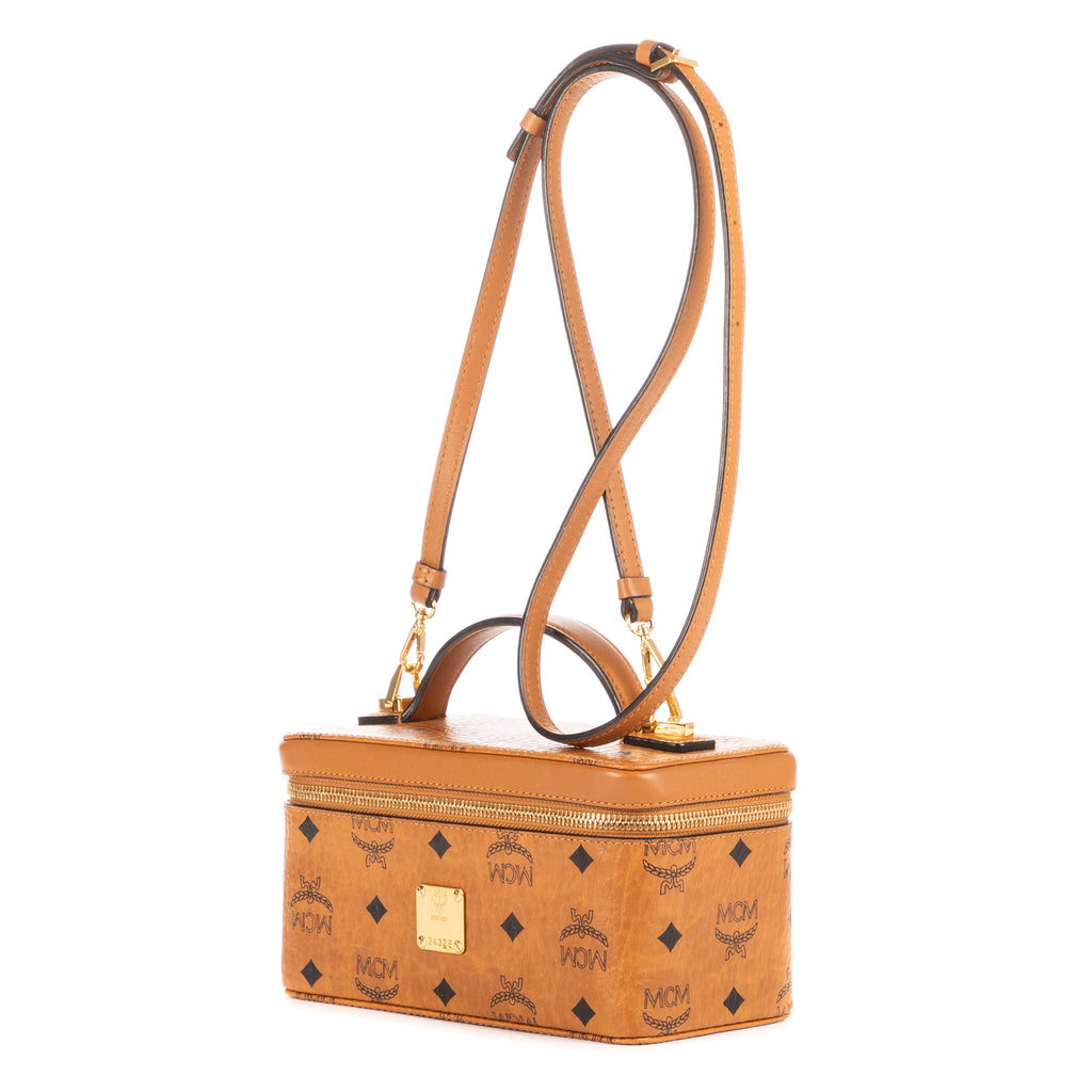 Sac bandoulière Trousse de toilette Crossbody Cognac Visetos Toile Enduite