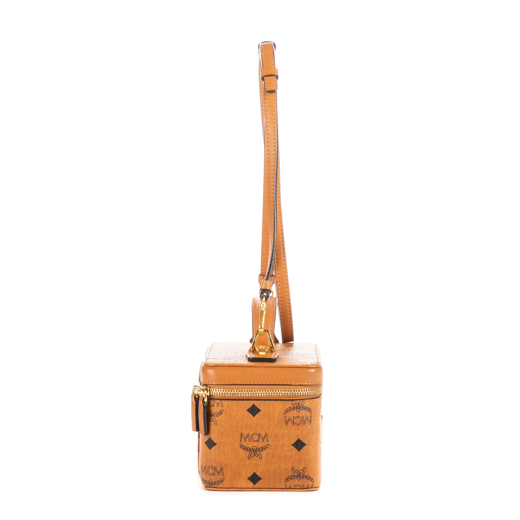 Sac bandoulière Trousse de toilette Crossbody Cognac Visetos Toile Enduite