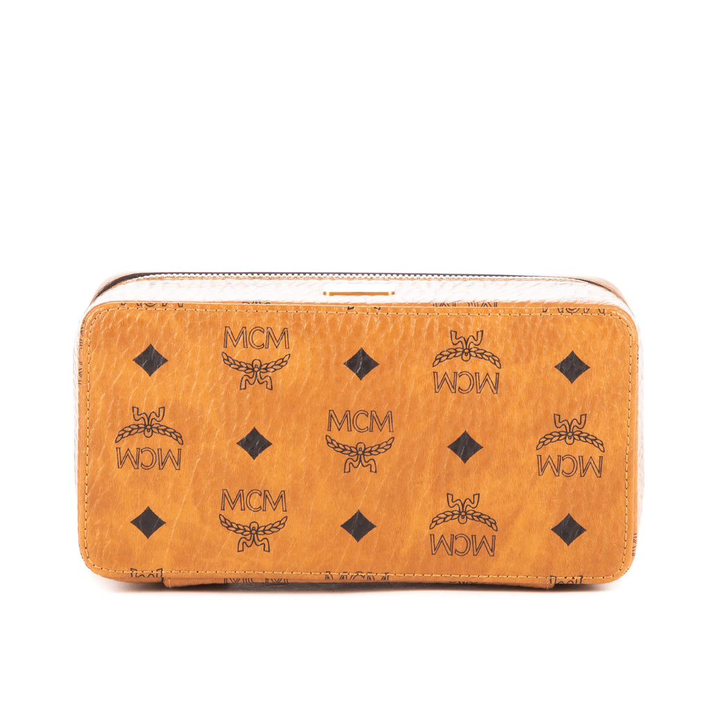 Sac bandoulière Trousse de toilette Crossbody Cognac Visetos Toile Enduite