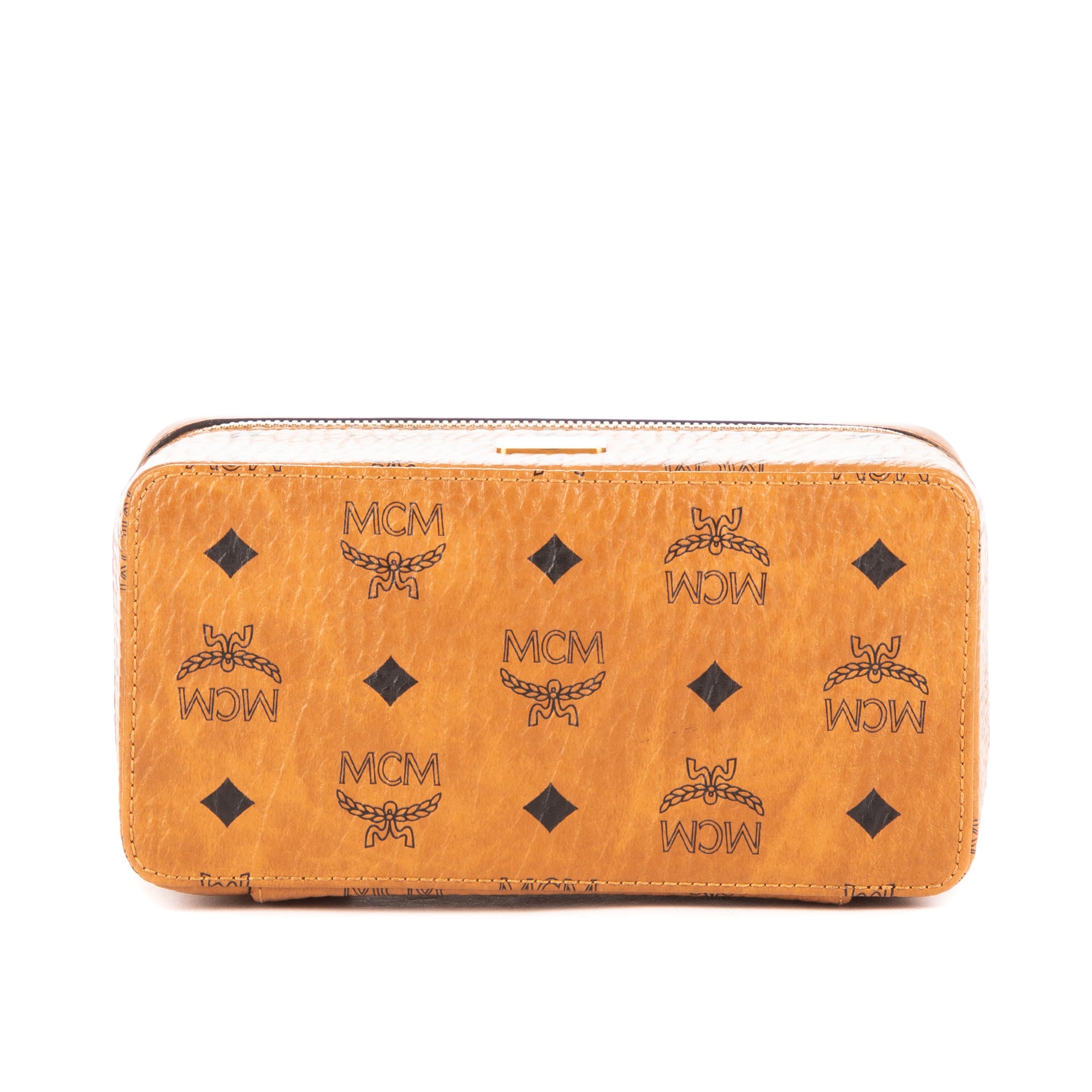 Sac bandoulière Trousse de toilette Crossbody Cognac Visetos Toile Enduite