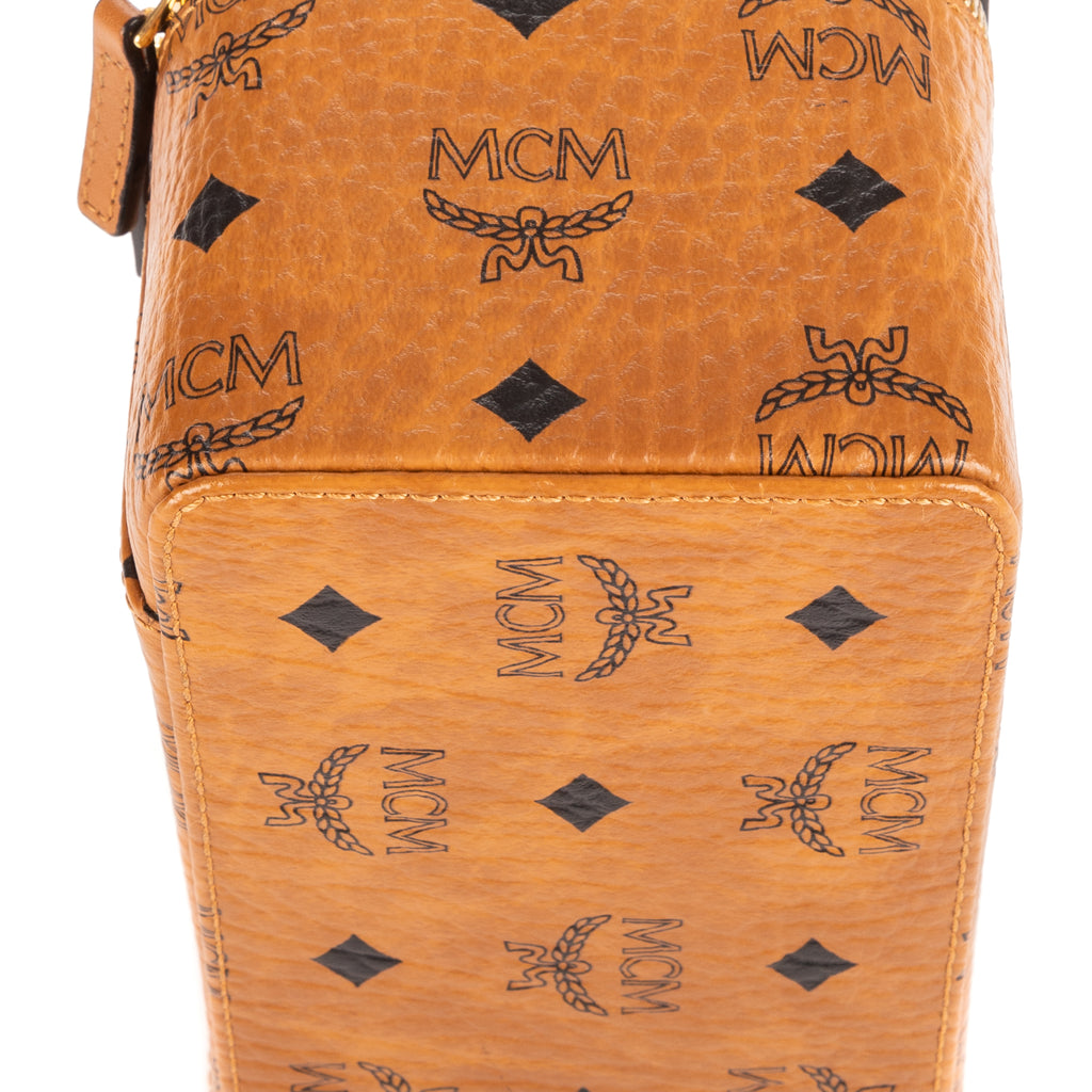 Sac bandoulière Trousse de toilette Crossbody Cognac Visetos Toile Enduite