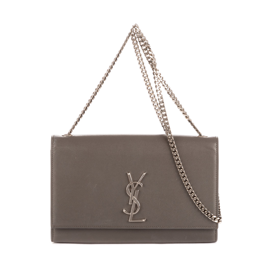 Shoulder Bag Medium Kate Grey Grain de Poudre Leather