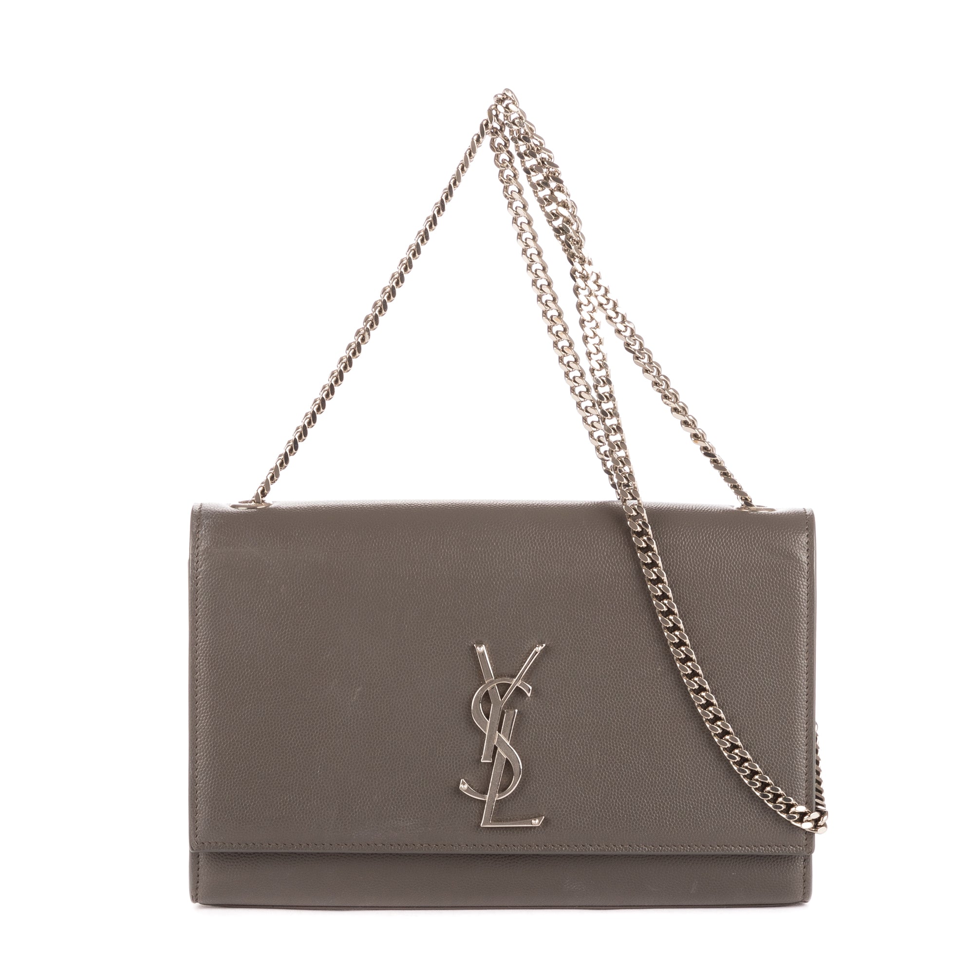 Shoulder Bag Medium Kate Grey Grain de Poudre Leather