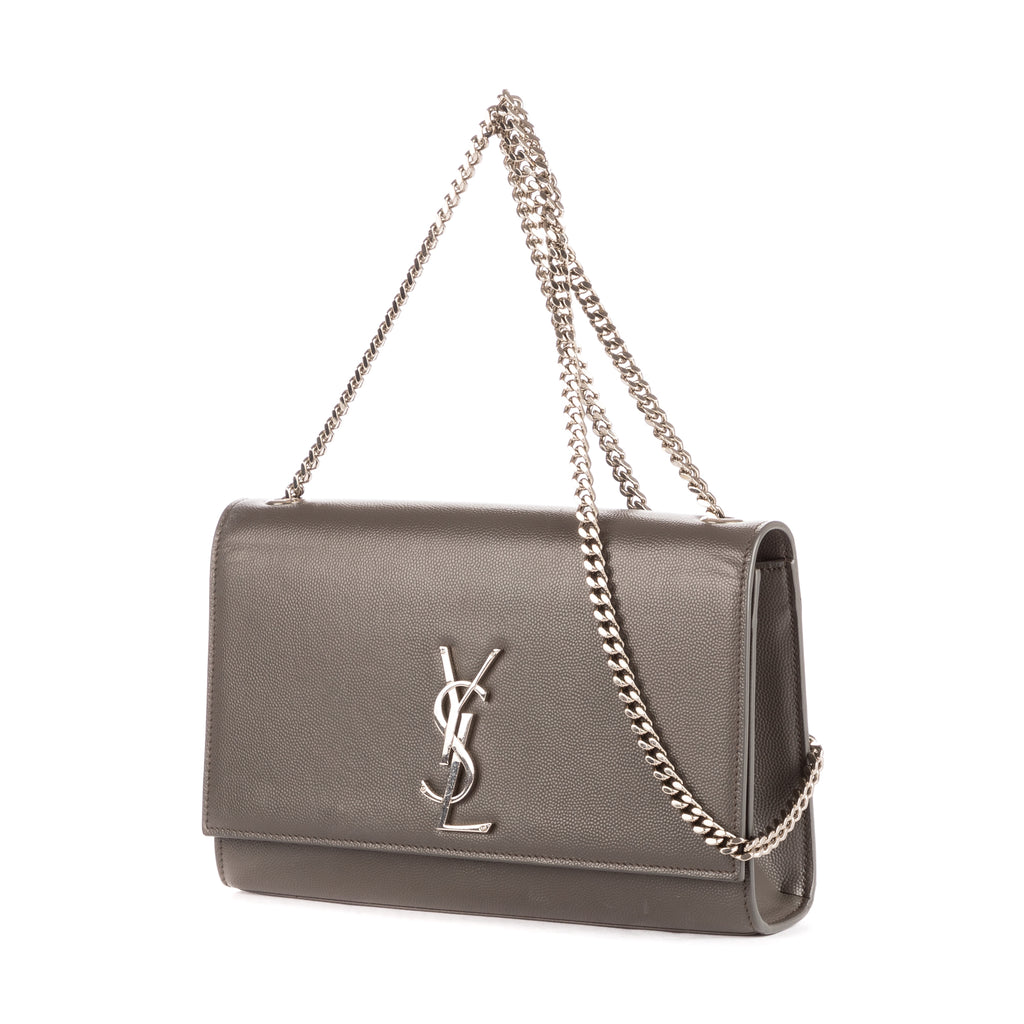 Shoulder Bag Medium Kate Grey Grain de Poudre Leather