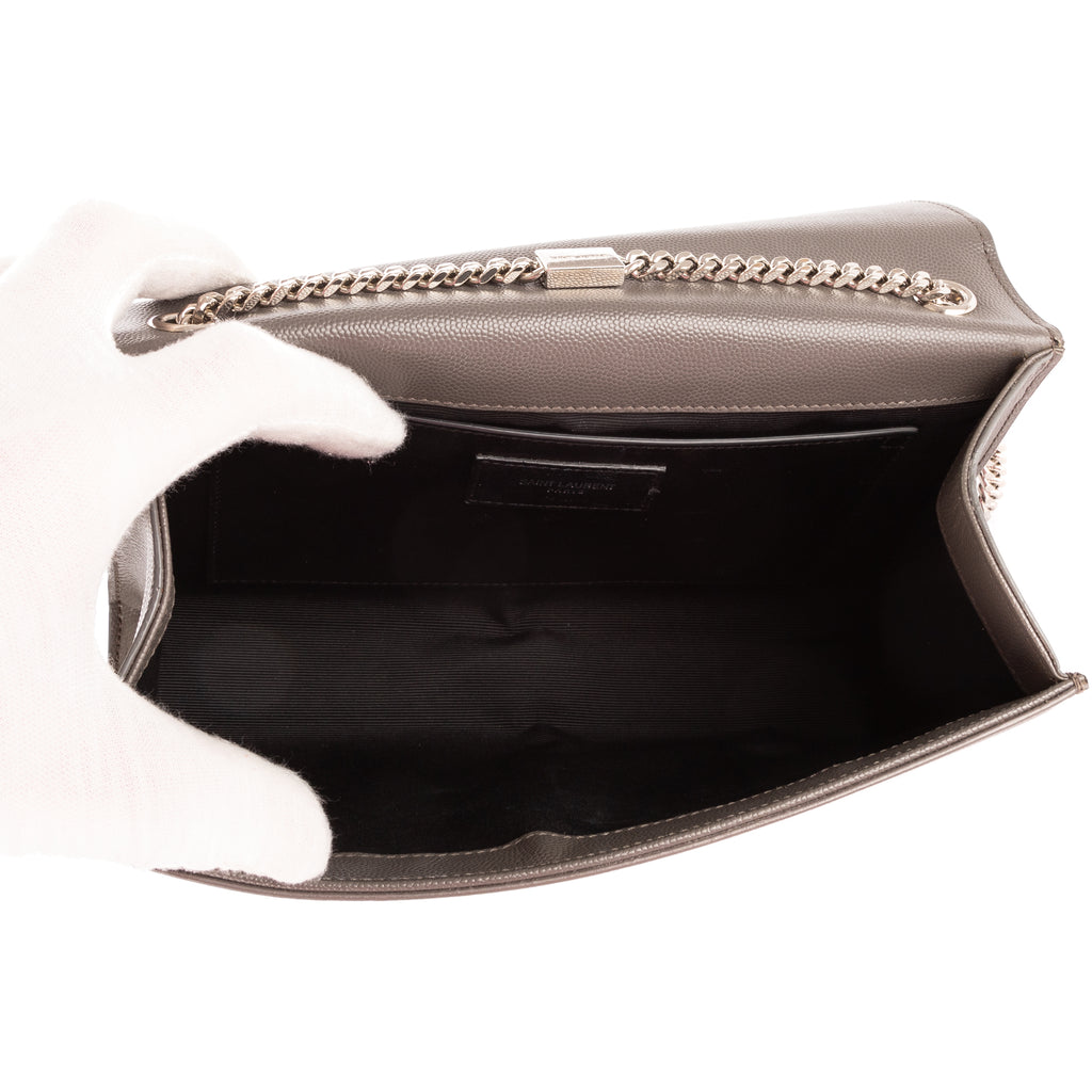 Shoulder Bag Medium Kate Grey Grain de Poudre Leather