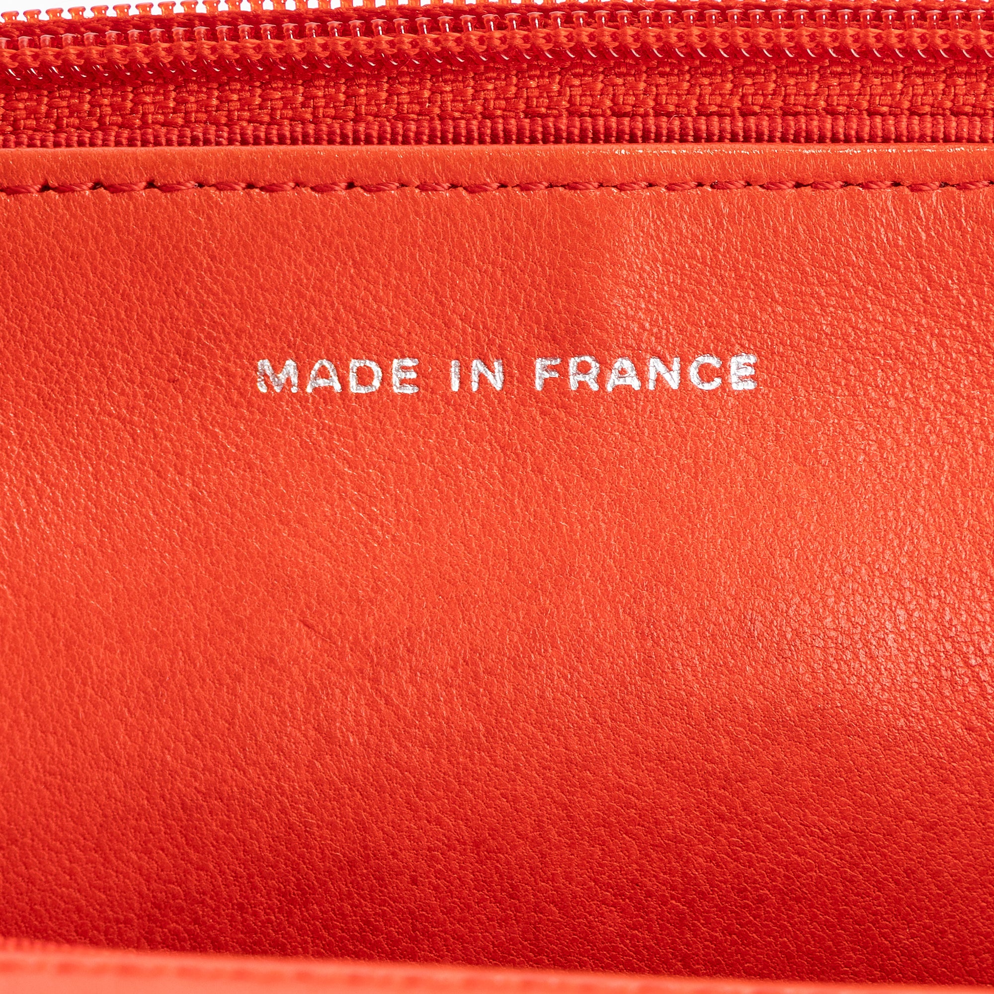Handbag Wallet on Chain Red Perforated Lambskin Quilted Leather