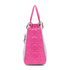 Shoulder Bag Medium Lady Dior Zip PM Pink Cannaged Leather