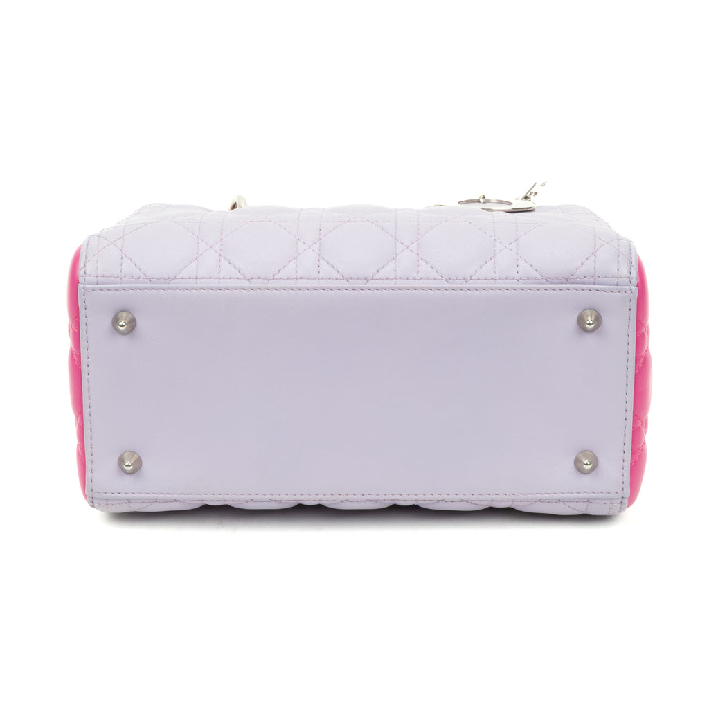 Shoulder Bag Medium Lady Dior Zip PM Pink Cannaged Leather
