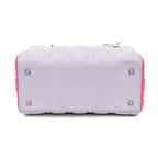 Shoulder Bag Medium Lady Dior Zip PM Pink Cannaged Leather