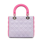Shoulder Bag Medium Lady Dior Zip PM Pink Cannaged Leather
