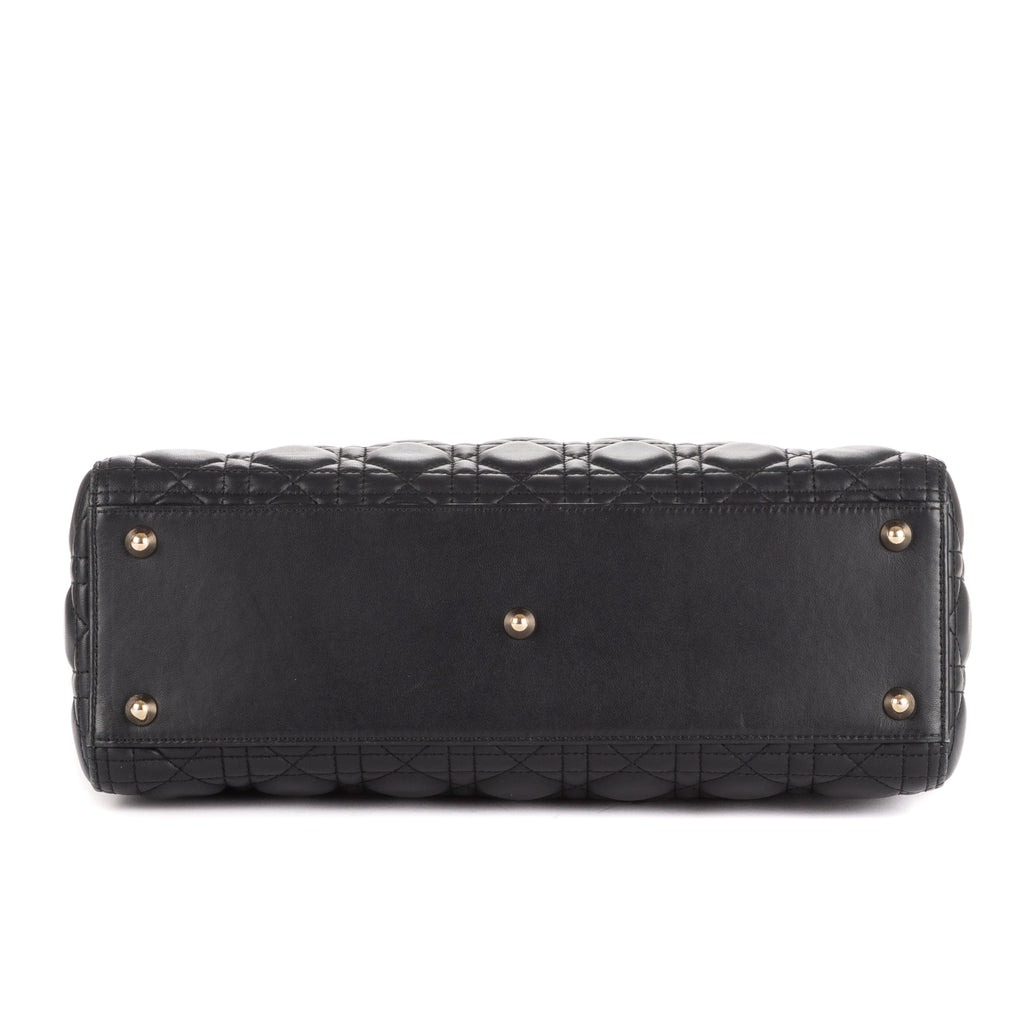 Shoulder Bag Large Lady Dior Zip GM Navy Cannaged Leather