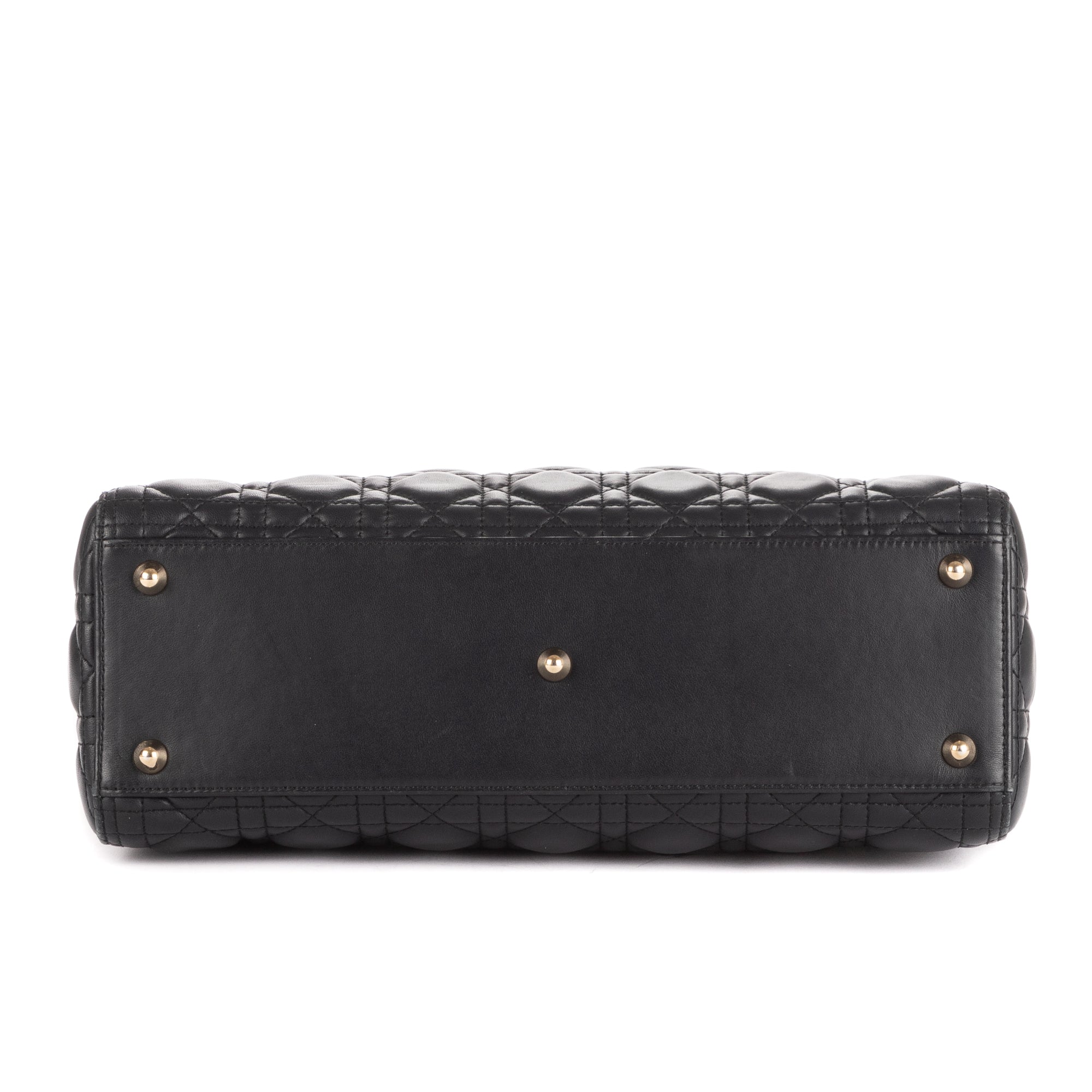 Shoulder Bag Large Lady Dior Zip GM Navy Cannaged Leather