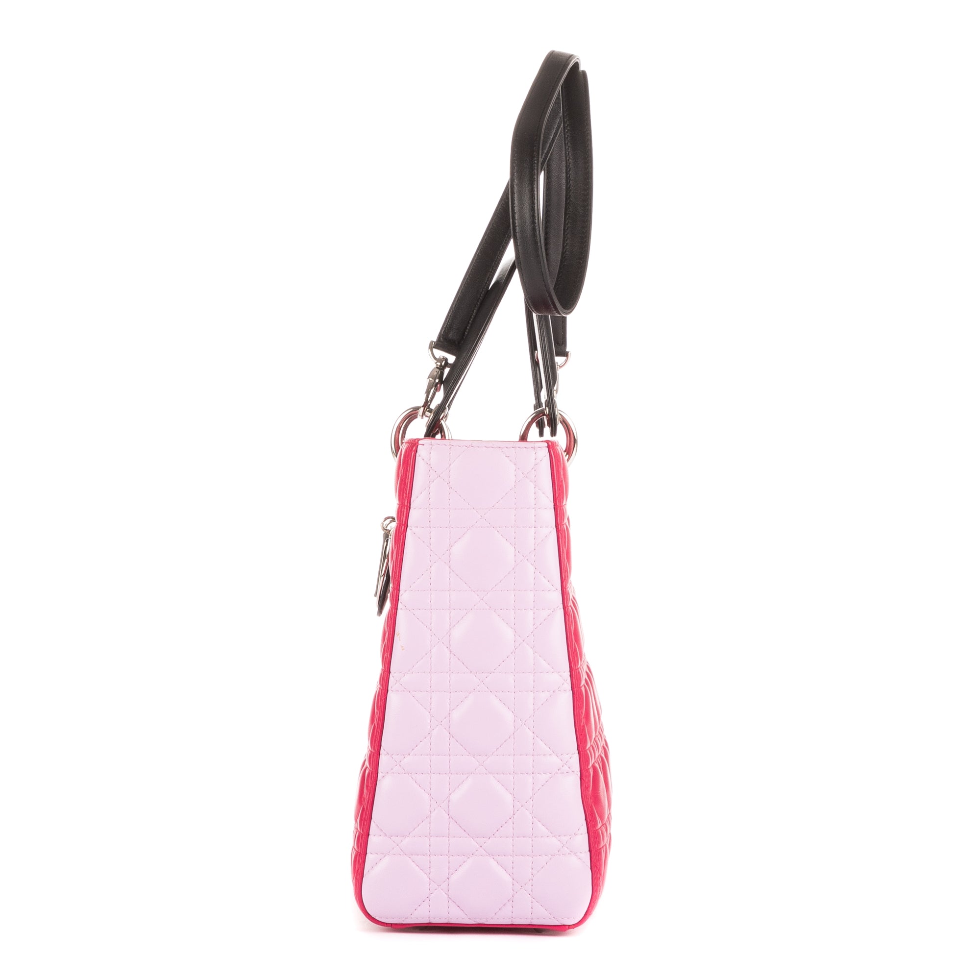 Shoulder Bag Large Lady Dior Zip GM Black Cannaged Leather