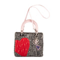 Bolso de Hombro Ed. Ltda. Lady Dior Patchwork Love Tweed Blanco Lona
