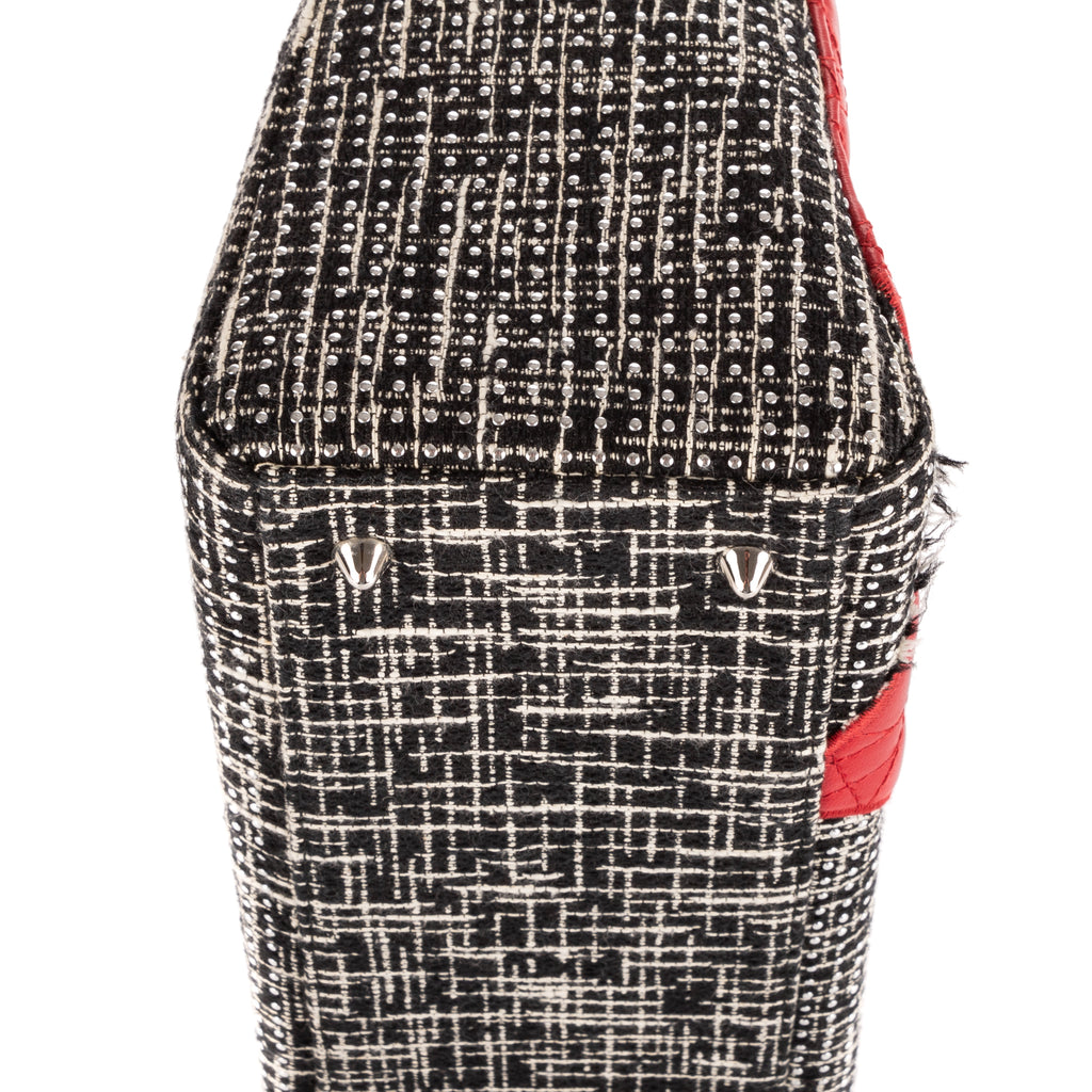 Bolso de Hombro Ed. Ltda. Lady Dior Patchwork Love Tweed Blanco Lona