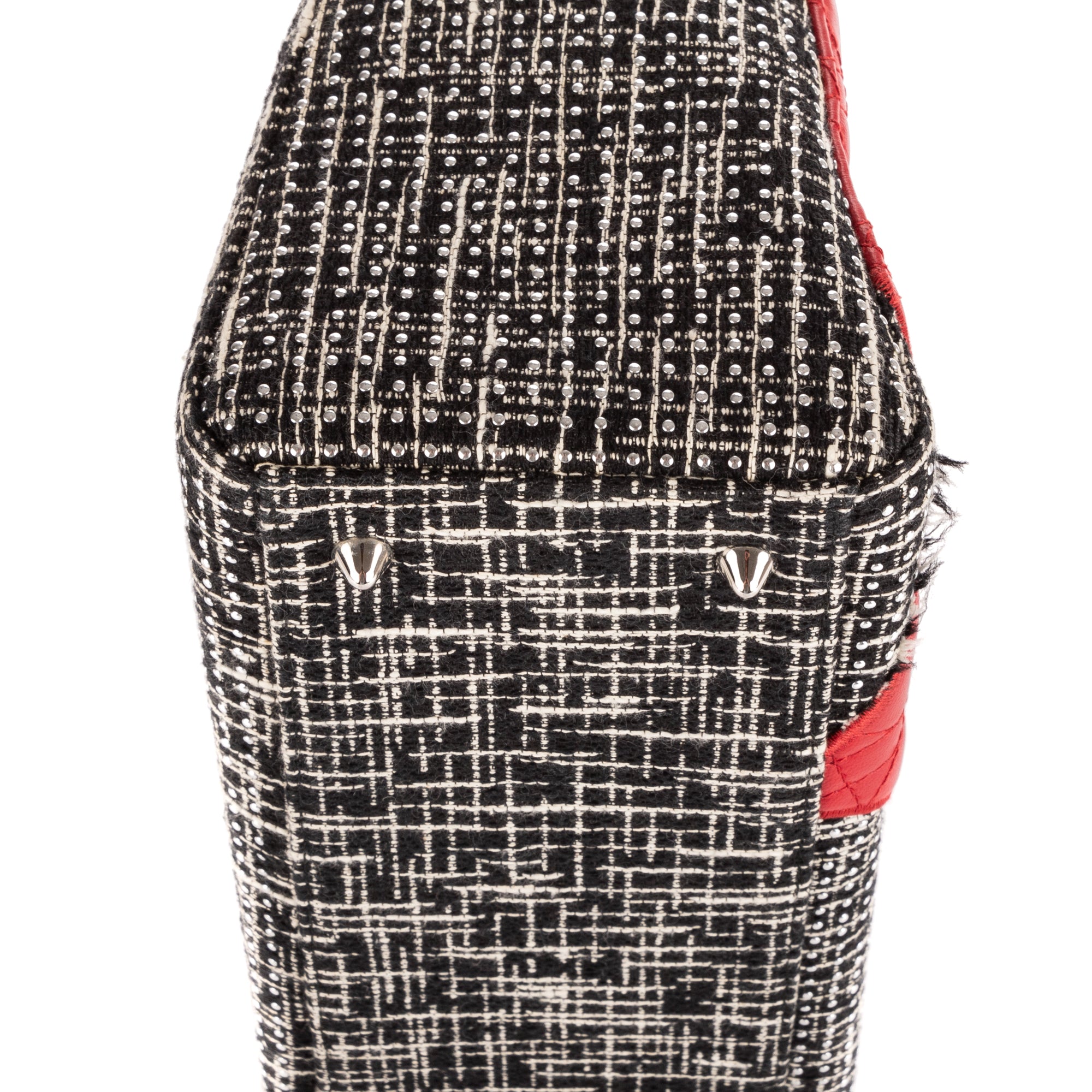 Bolso de Hombro Ed. Ltda. Lady Dior Patchwork Love Tweed Blanco Lona