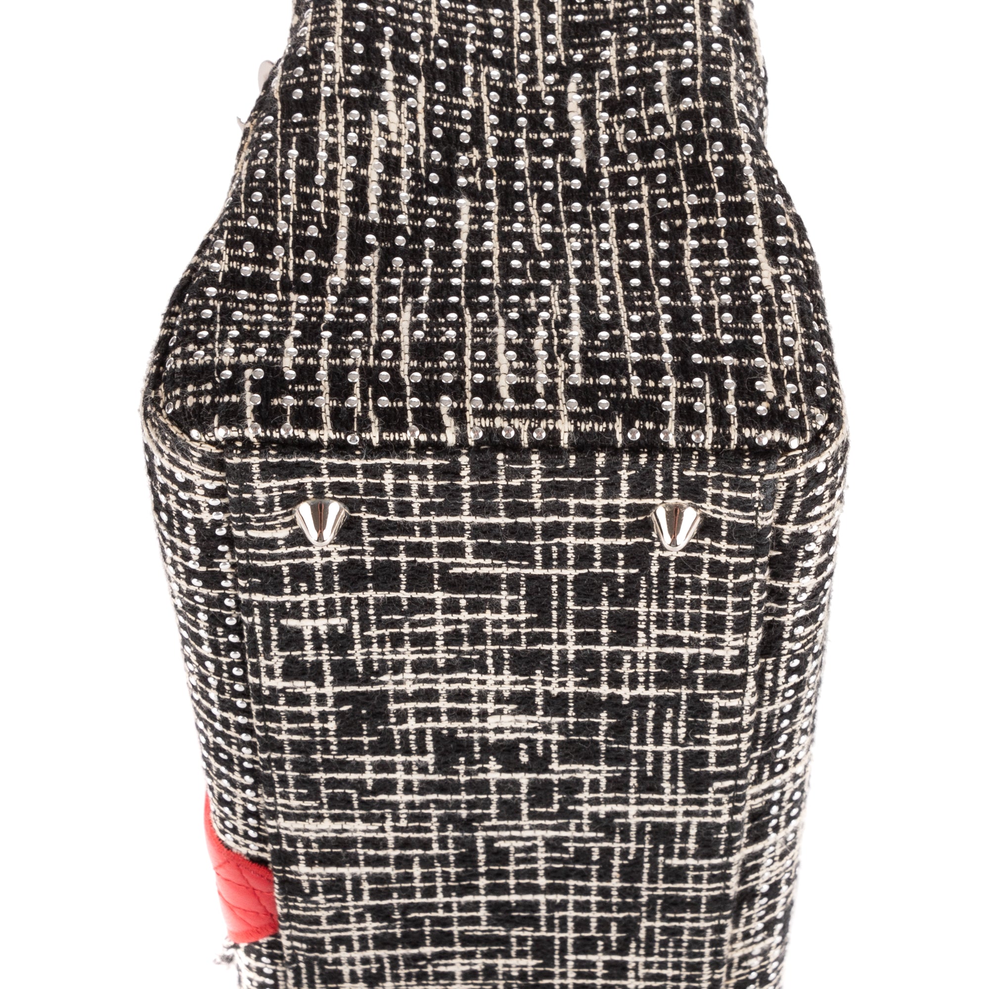 Bolso de Hombro Ed. Ltda. Lady Dior Patchwork Love Tweed Blanco Lona
