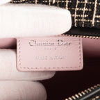Bolso de Hombro Ed. Ltda. Lady Dior Patchwork Love Tweed Blanco Lona