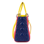 Shoulder Bag Medium Lady-D Yellow Cannaged Leather