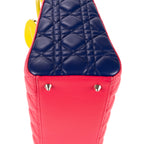 Shoulder Bag Medium Lady-D Yellow Cannaged Leather