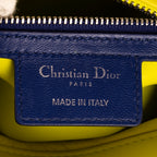 Shoulder Bag Medium Lady-D Yellow Cannaged Leather
