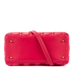 Shoulder Bag Medium Lady-D Pink Cannaged Leather