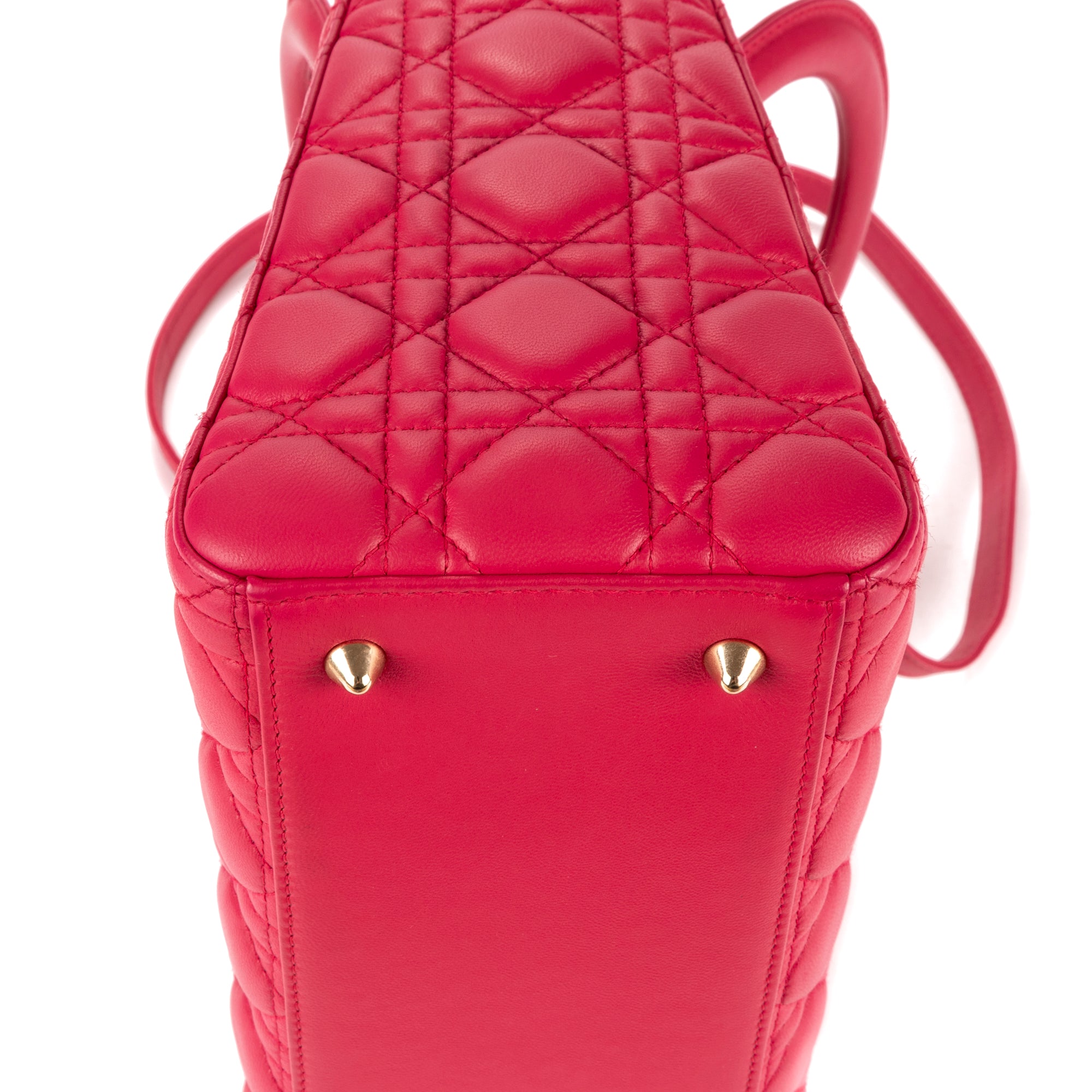 Shoulder Bag Medium Lady-D Pink Cannaged Leather