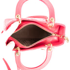 Shoulder Bag Medium Lady-D Pink Cannaged Leather