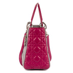 Shoulder Bag Medium Lady-D Grey Cannaged Leather