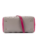 Shoulder Bag Medium Lady-D Grey Cannaged Leather