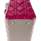 Shoulder Bag Medium Lady-D Grey Cannaged Leather