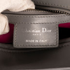 Shoulder Bag Medium Lady-D Grey Cannaged Leather