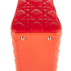 Shoulder Bag Medium Lady-D Orange Cannaged Leather