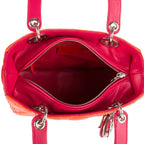 Shoulder Bag Medium Lady-D Orange Cannaged Leather