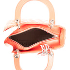Bandolera mediana Lady-D de piel Cannage rosa salmón