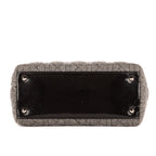 Sac à bandoulière Lady-D moyen en toile de tweed grise