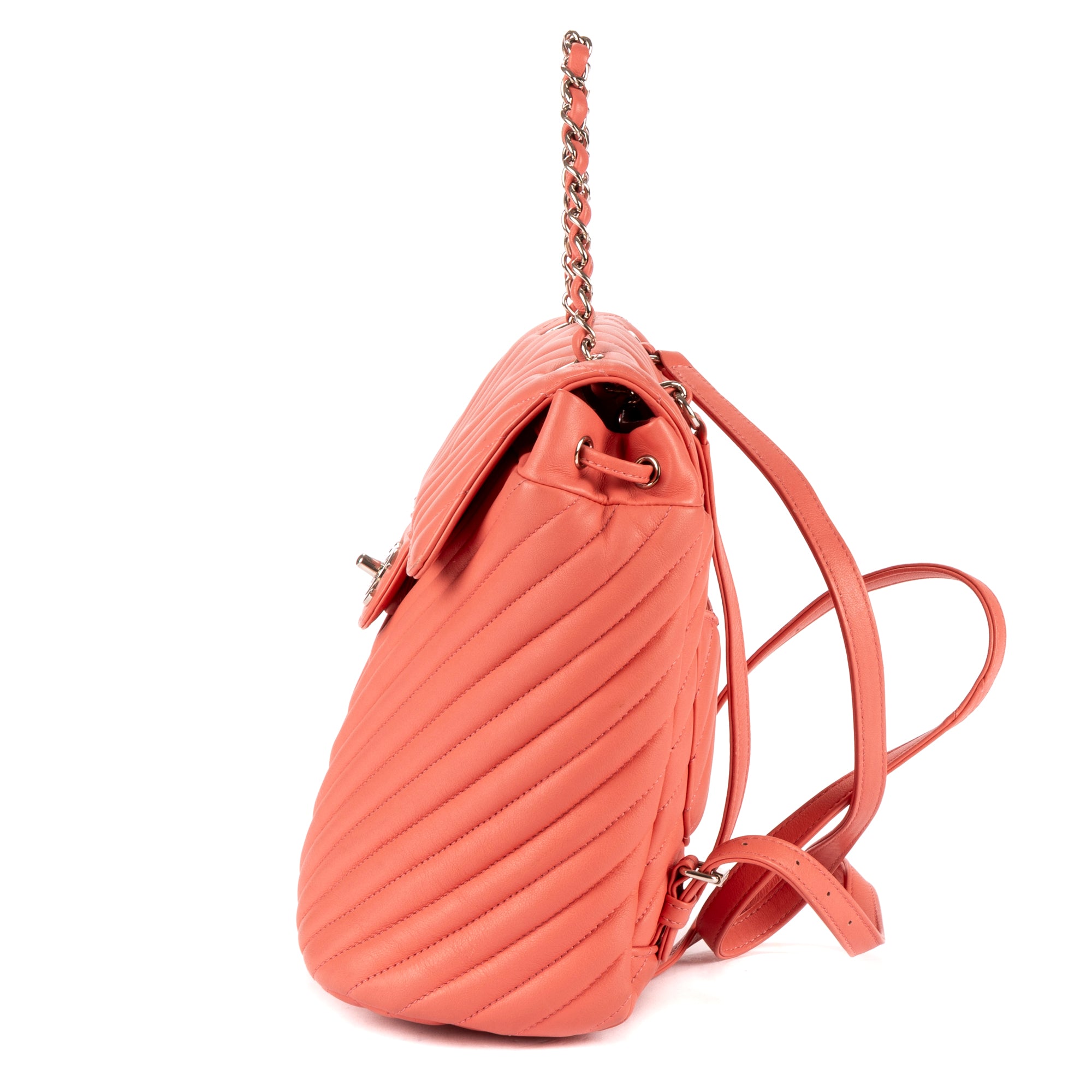 Backpack Urban Spirit Backpack Pink Calfskin Chevron Quilted Leather