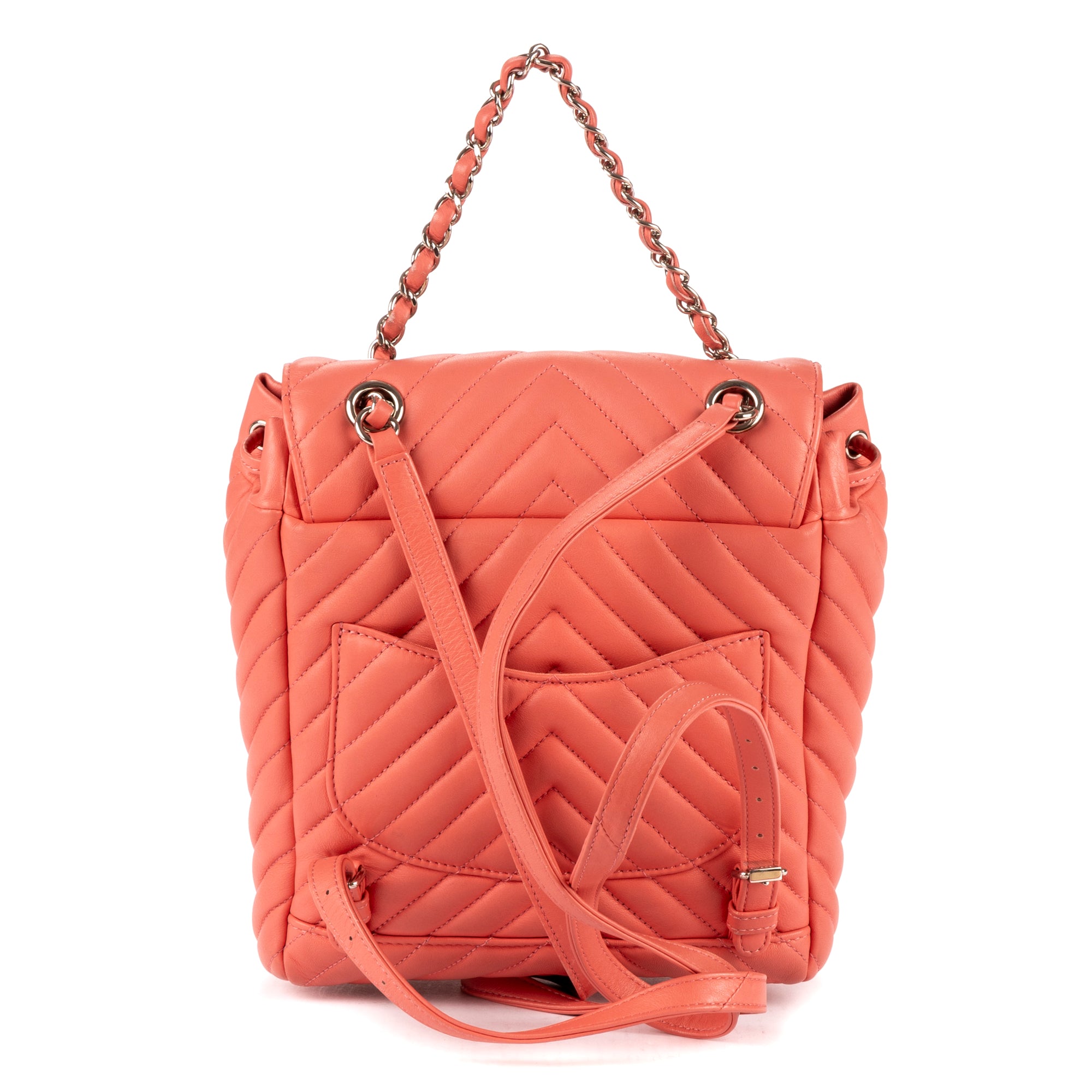 Backpack Urban Spirit Backpack Pink Calfskin Chevron Quilted Leather