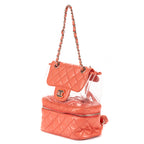 Mochila Ed. Ltda. 2018 Acuario PVC Piel de becerro acolchada rosa/PVC