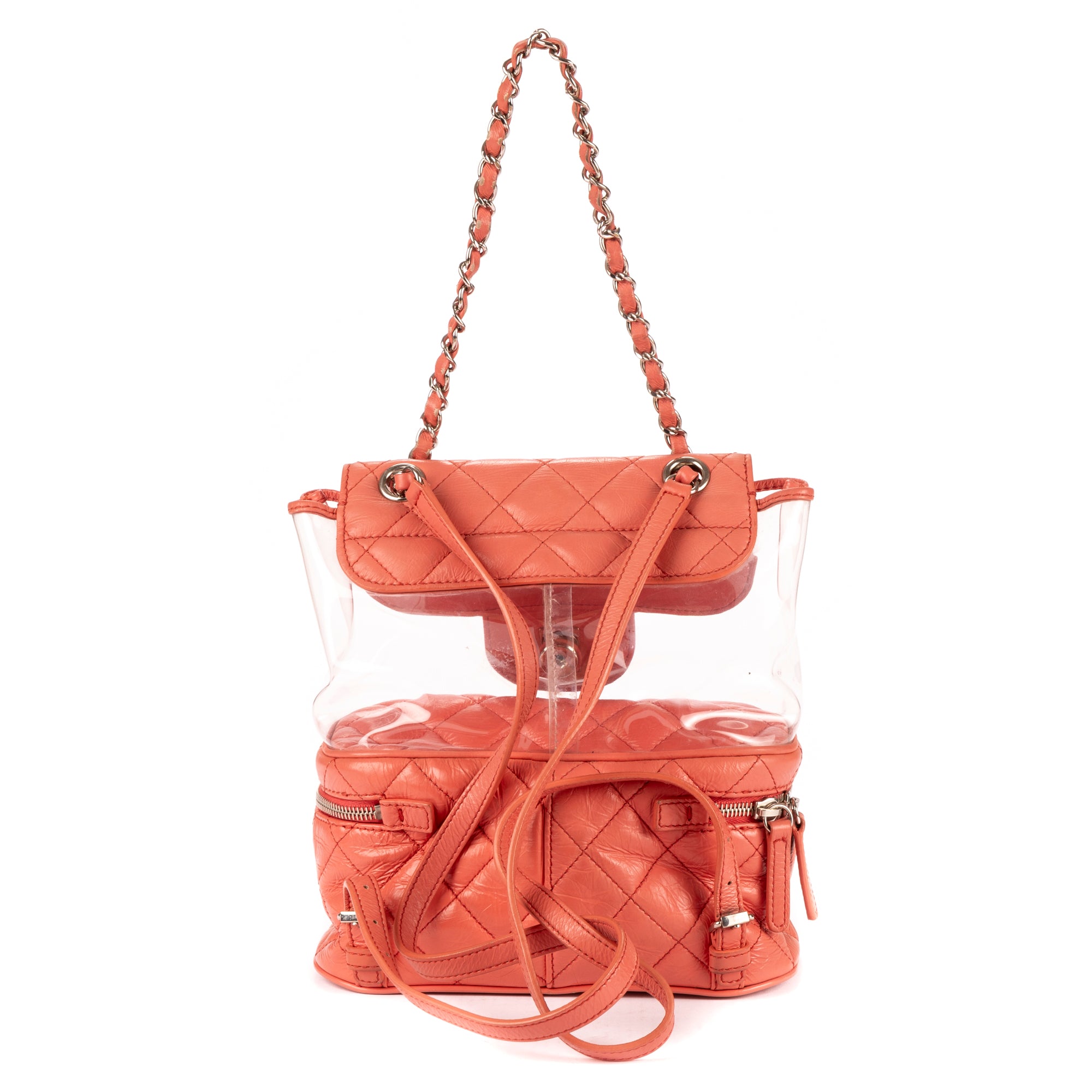 Backpack Ltd. Ed. 2018 Aquarium PVC Backpack Pink Calfskin Quilted Leather/PVC